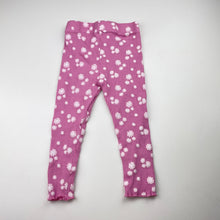 Load image into Gallery viewer, Girls Mango, ribbed floral leggings, Inside leg: 29cm, EUC, size 3,  