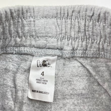 Load image into Gallery viewer, unisex H&amp;T, grey marle track pants, elasticated, Inside leg: 38cm, GUC, size 4,  