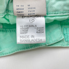 Load image into Gallery viewer, Girls Emerson, green stretch cotton shorts, adjustable, FUC, size 10,  