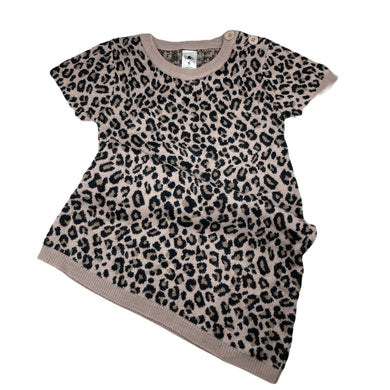 Girls H&T, soft feel knit animal print dress, EUC, size 6, L: 61cm