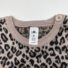 Load image into Gallery viewer, Girls H&amp;T, soft feel knit animal print dress, EUC, size 6, L: 61cm