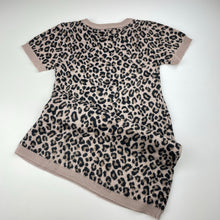 Load image into Gallery viewer, Girls H&amp;T, soft feel knit animal print dress, EUC, size 6, L: 61cm