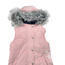 Load image into Gallery viewer, Girls Tutus &amp; Tambourines, wadded corduroy hooded vest/jacket, EUC, size 5,  