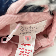 Load image into Gallery viewer, Girls Tutus &amp; Tambourines, wadded corduroy hooded vest/jacket, EUC, size 5,  