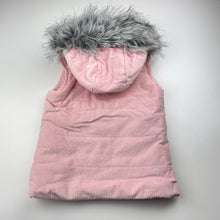 Load image into Gallery viewer, Girls Tutus &amp; Tambourines, wadded corduroy hooded vest/jacket, EUC, size 5,  