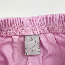 Load image into Gallery viewer, Girls Target, pink corduroy stretch cotton pants, elasticated, Inside leg: 29cm, EUC, size 2,  