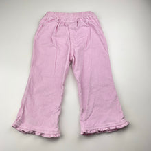 Load image into Gallery viewer, Girls Target, pink corduroy stretch cotton pants, elasticated, Inside leg: 29cm, EUC, size 2,  