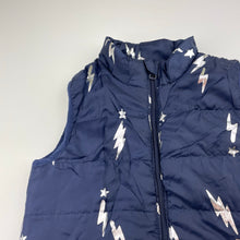 Load image into Gallery viewer, Girls B Collection, navy puffer vest / jacket, lightning, EUC, size 7,  