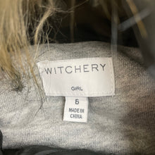 Load image into Gallery viewer, Girls Witchery, cotton lined vest / sleeveless jacket, faux fur trim, EUC, size 6,  
