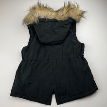 Load image into Gallery viewer, Girls Witchery, cotton lined vest / sleeveless jacket, faux fur trim, EUC, size 6,  