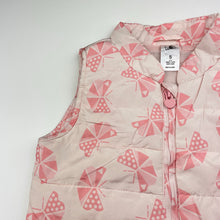 Load image into Gallery viewer, Girls H&amp;T, lightweight puffer vest, butterflies, EUC, size 5,  