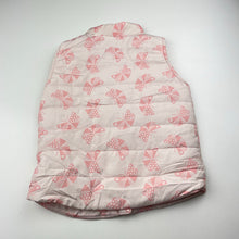 Load image into Gallery viewer, Girls H&amp;T, lightweight puffer vest, butterflies, EUC, size 5,  