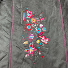 Load image into Gallery viewer, Girls Top Girl, vintage embroidered faux suede jacket / coat, L: 46cm, GUC, size 5,  
