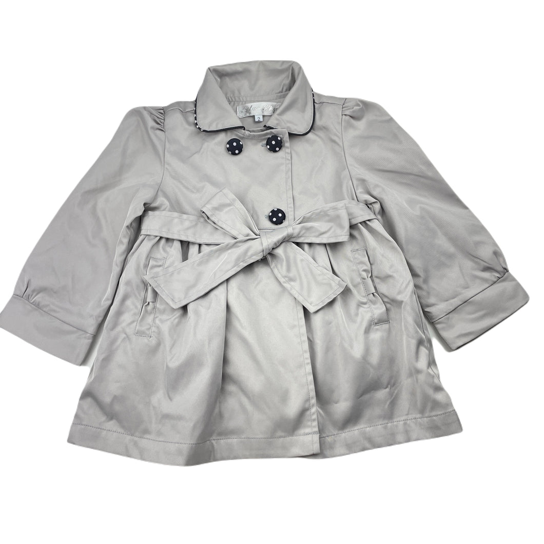 Girls Blue Sky, lightweight silk / polyester jacket, L: 40cm, EUC, size 2,  