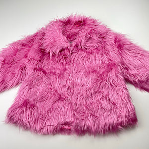 Girls Pumpkin Patch, vintage faux fur jacket, 4 hook fasten, FUC, size 2,  