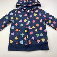 Load image into Gallery viewer, Girls Anko, fleece lined zip hoodie sweater, hearts, GUC, size 3,  