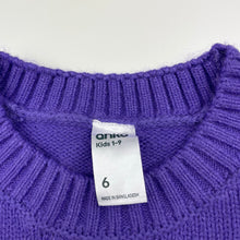 Load image into Gallery viewer, Girls Anko, purple knit sweater / jumper, sequin stars, EUC, size 6,  