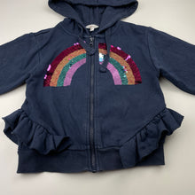 Load image into Gallery viewer, Girls Milkshake, fleece lined zip hoodie sweater, sequin rainbow, GUC, size 6,  