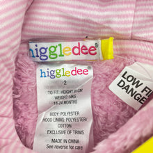 Load image into Gallery viewer, Girls Higgledee, pink soft fleece zip coverall / romper, NEW, size 2,  