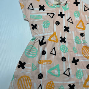 Girls Milk & Masuki, organic cotton short sleeve dress, NEW, size 2, L: 51cm