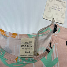 Load image into Gallery viewer, Girls Milk &amp; Masuki, organic cotton short sleeve dress, NEW, size 2, L: 51cm