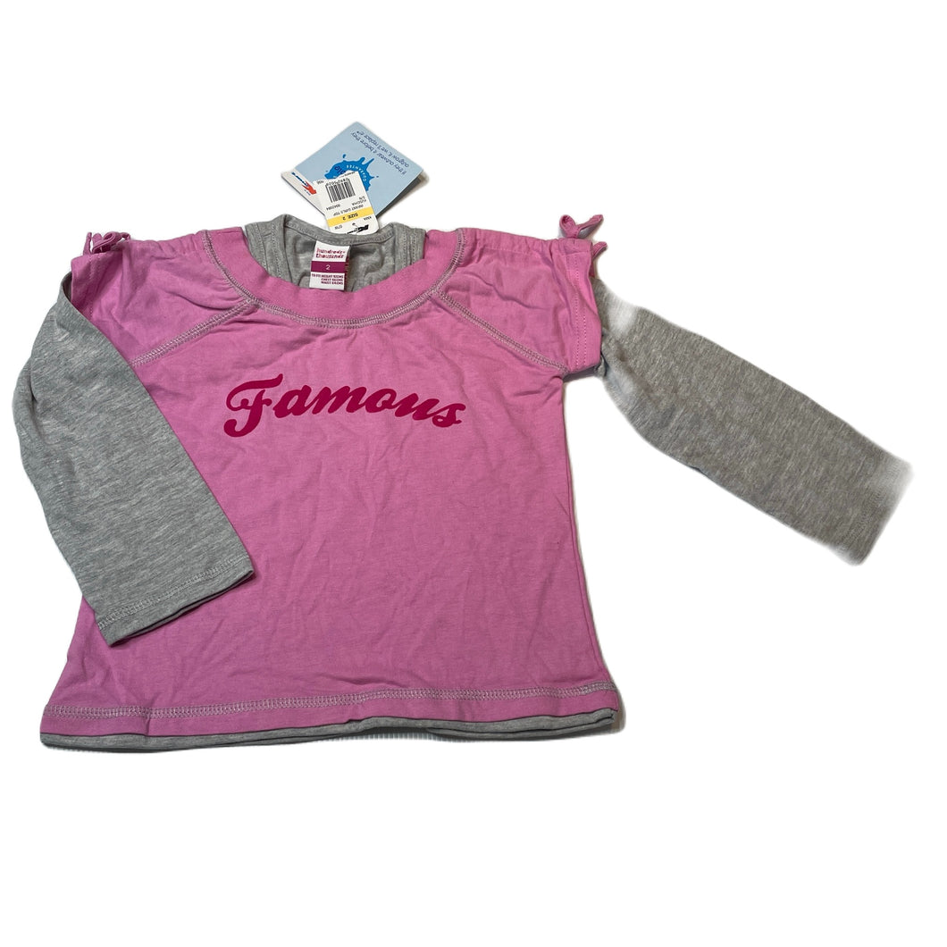 Girls H&T, cotton long sleeve top, NEW, size 2,  