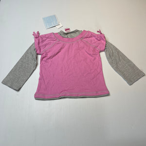 Girls H&T, cotton long sleeve top, NEW, size 2,  