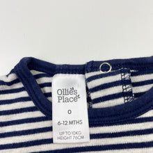 Load image into Gallery viewer, Boys Ollies Place, striped soft cotton romper, GUC, size 0,  