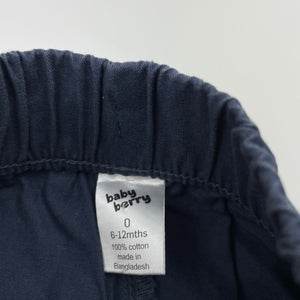 Boys Baby Berry, navy cotton cargo pants, elasticated, EUC, size 0,  