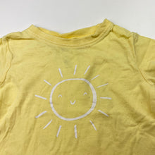 Load image into Gallery viewer, Unisex Anko, yellow cotton tee / top, sun, GUC, size 00,  