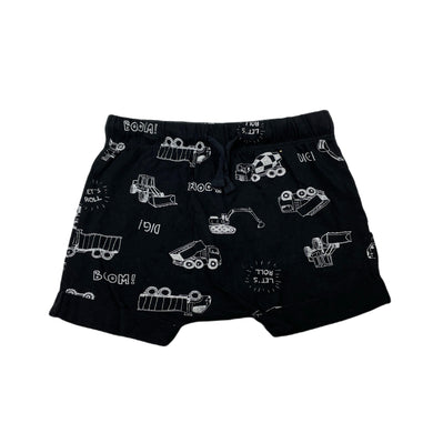 Boys Baby Berry, lightweight cotton shorts, elasticated, diggers, EUC, size 0,  