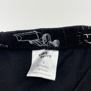 Boys Baby Berry, lightweight cotton shorts, elasticated, diggers, EUC, size 0,  