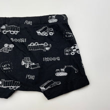 Load image into Gallery viewer, Boys Baby Berry, lightweight cotton shorts, elasticated, diggers, EUC, size 0,  