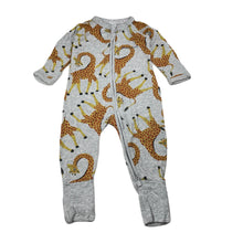 Load image into Gallery viewer, Unisex Bonds, zip wondersuit / zippy / romper, giraffes, GUC, size 00,  