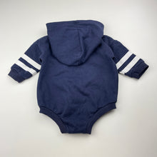 Load image into Gallery viewer, Boys Dymples, fleece lined hoodie sweater romper, GUC, size 0,  