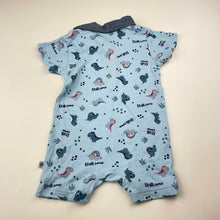 Load image into Gallery viewer, Boys Ollies Place, blue cotton romper, dinosaurs, EUC, size 00,  