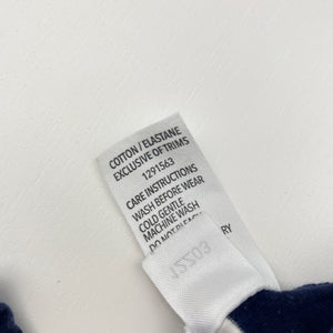 Unisex Dymples, navy & white stretchy long sleeve top, GUC, size 0,  