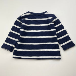 Unisex Dymples, navy & white stretchy long sleeve top, GUC, size 0,  