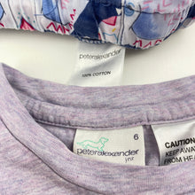 Load image into Gallery viewer, Girls Peter Alexander, cotton pyjama top &amp; shorts, elephant, FUC, size 6,  