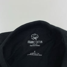 Load image into Gallery viewer, Unisex Favourites, black organic cotton long sleeve top, EUC, size 2,  