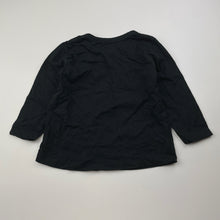 Load image into Gallery viewer, Unisex Favourites, black organic cotton long sleeve top, EUC, size 2,  