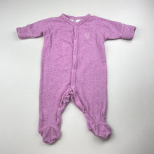 Load image into Gallery viewer, Unisex Dymples, purple terry coverall / romper, GUC, size 0000,  