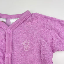 Load image into Gallery viewer, Unisex Dymples, purple terry coverall / romper, GUC, size 0000,  