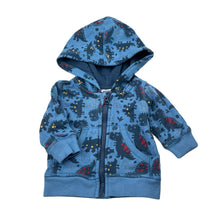 Load image into Gallery viewer, Boys Tiny Little Wonders, fleece lined zip hoodie sweater, dinosaurs, EUC, size 000,  