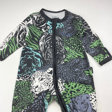 Load image into Gallery viewer, Unisex Bonds, zip wondersuit / zippy / romper, wild cats, GUC, size 00,  