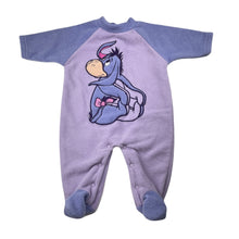 Load image into Gallery viewer, Unisex Disney, Winnie the Pooh Eeyore fleece coverall / romper, GUC, size 3 months,  