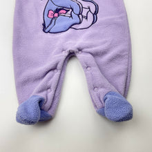 Load image into Gallery viewer, Unisex Disney, Winnie the Pooh Eeyore fleece coverall / romper, GUC, size 3 months,  