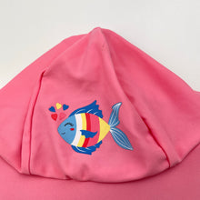 Load image into Gallery viewer, Girls Ollies Place, pink sun/swim hat, chin strap, small mark, FUC, size 0,  