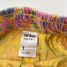Load image into Gallery viewer, Girls Anko, colourful floral cotton shorts, EUC, size 1,  