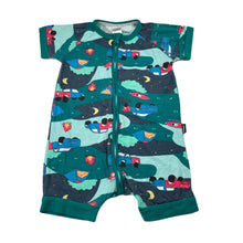 Load image into Gallery viewer, Boys Bonds, zip wondersuit / zippy / romper, camping, wash fade, FUC, size 2,  